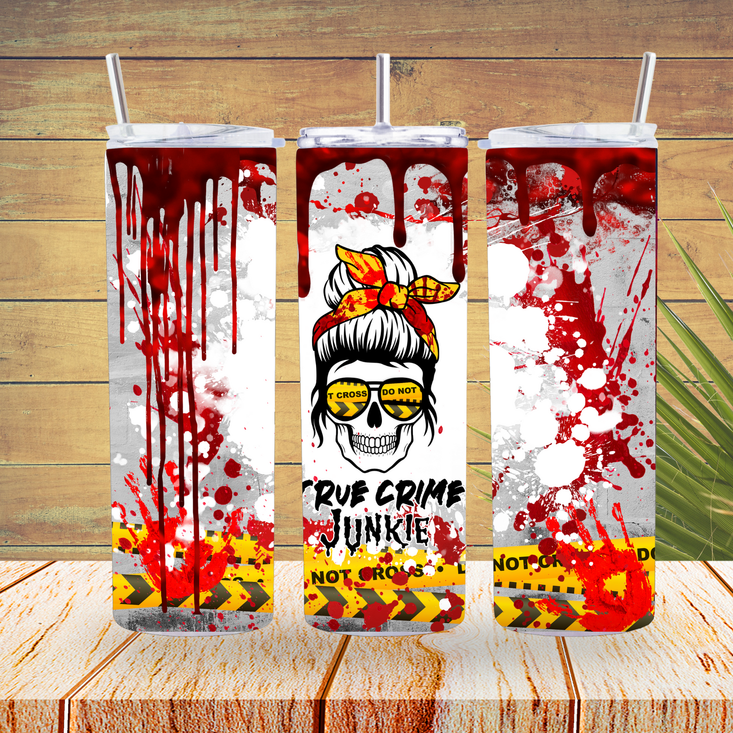 Ready to Use - Sublimation or Vinyl - Tumbler Wraps  - Bun True Crime Junkie - TW100149