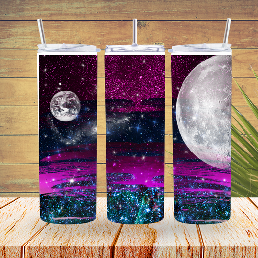 Ready to Ship - Sublimation or Vinyl - Tumbler Wraps  - Galaxy Moon - TW100104