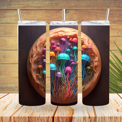 Ready to Use - Vinyl or Sublimation - Tumbler Wraps  -  JellyFish - TW100157