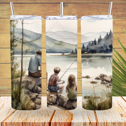 Ready to Use - Tumbler Wraps - Vinyl or Sublimation - Fishing - TW100774