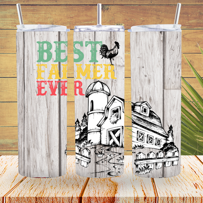 Ready to Use - Tumbler Wraps - Vinyl or Sublimation - Best Farmer Ever - TW100772