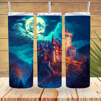 Ready to Use - Tumbler Wraps - Vinyl or Sublimation - Mystical Castle - TW100787