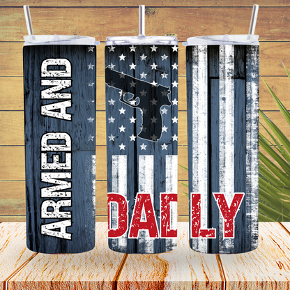 Ready to Use - Tumbler Wraps - Vinyl or Sublimation - Armed and Dadly - TW100770