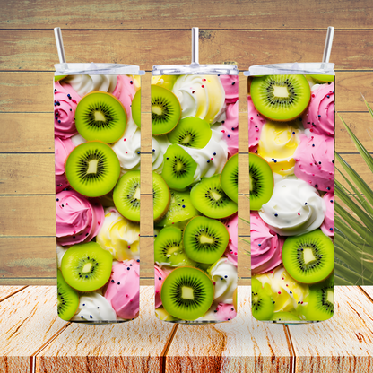 Ready to Use - Sublimation or Vinyl - Tumbler Wraps  - Kiwi Ice cream - TW100174