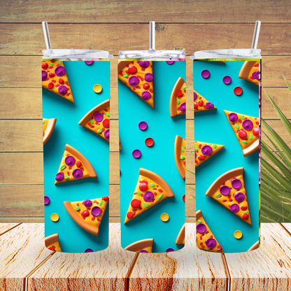 Ready to Use - Sublimation or Vinyl - Tumbler Wraps  - 3D Pizza - TW100175