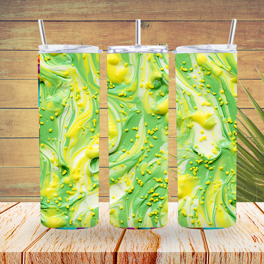 Ready to Use - Sublimation or Vinyl - Tumbler Wraps  - Lemon Ice Cream - TW100176