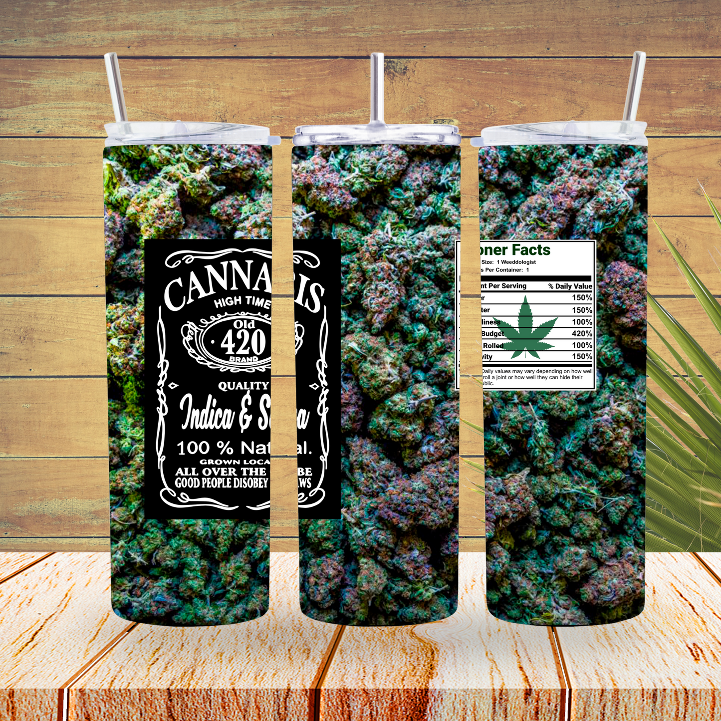 Ready to Use - Sublimation or Vinyl Tumbler Wraps  - Cannabis - TW100187