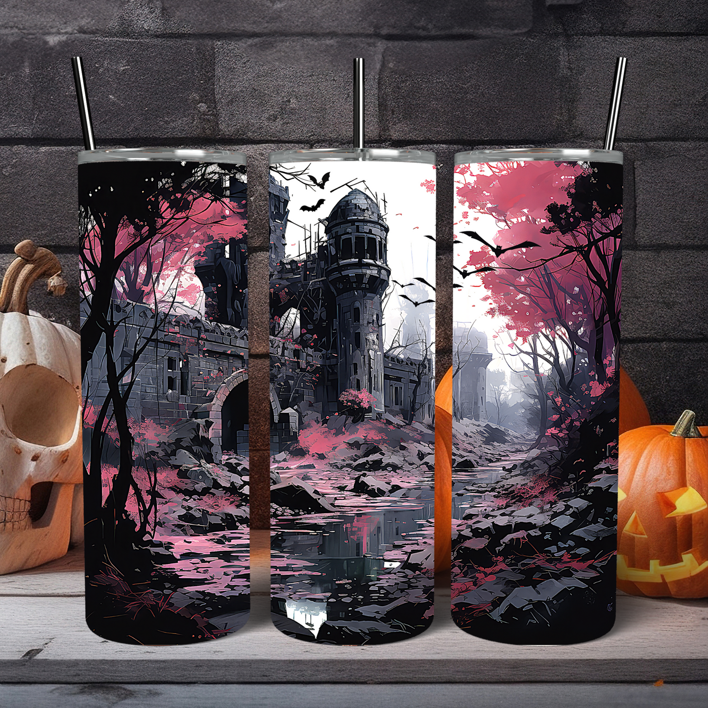 Ready to Use - Tumbler Wraps - Vinyl or Sublimation - Halloween - TW100842