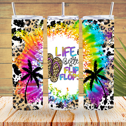 Ready to Use - Tumbler Wraps - Vinyl or Sublimation - Flip Flops - TW100800