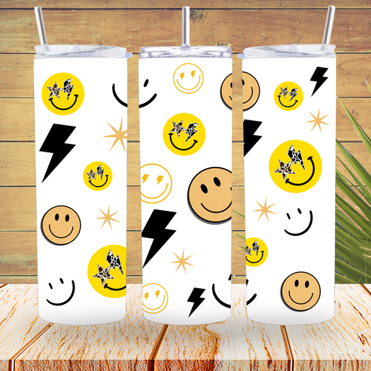 Ready to Use - Tumbler Wraps - Vinyl or Sublimation - Retro Smile - TW100809