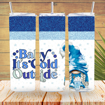 Ready to Use - Tumbler Wraps - Vinyl or Sublimation - Cold Outside - TW100873