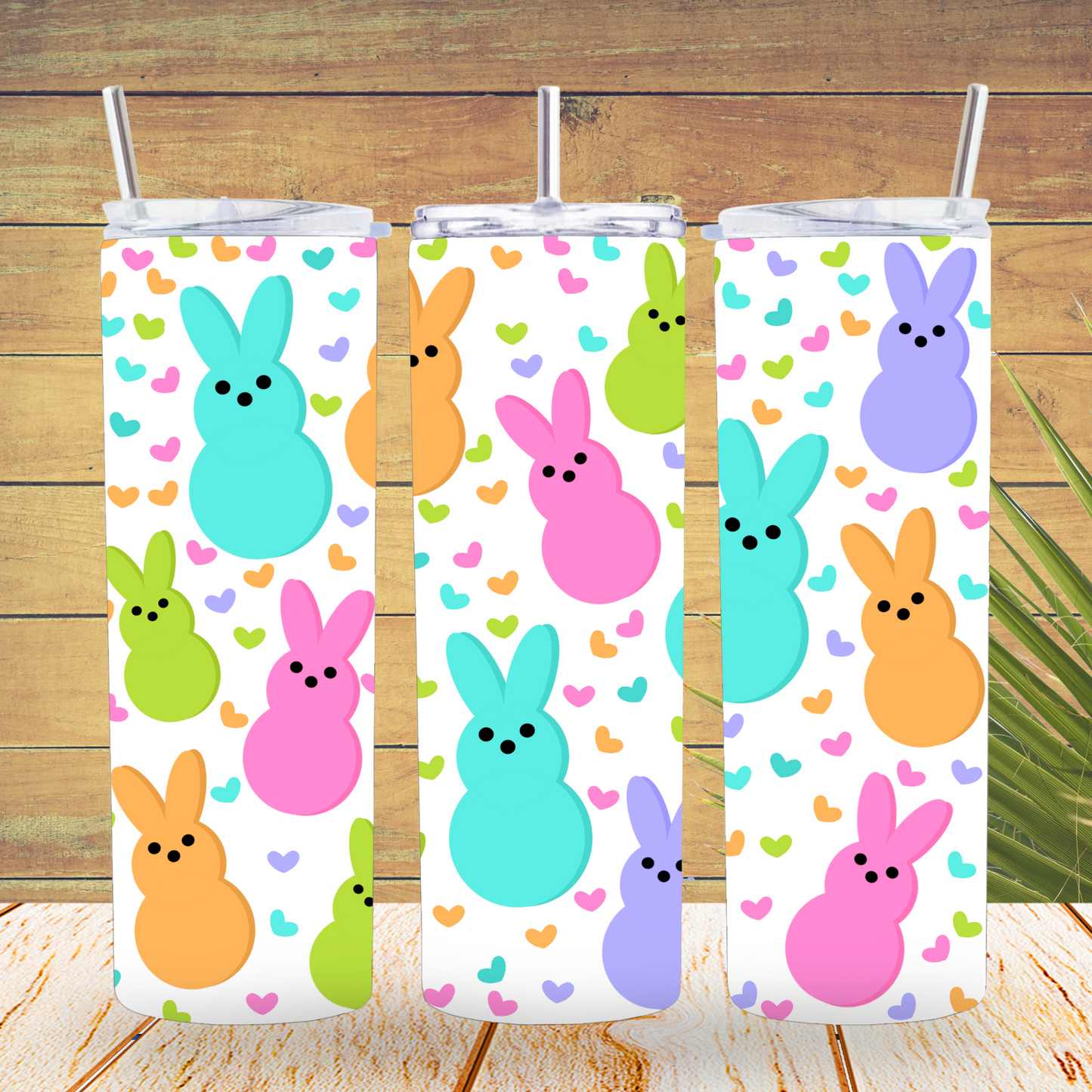 Ready to Use - Tumbler Wraps - Vinyl or Sublimation - Bunny Peep - TW100702