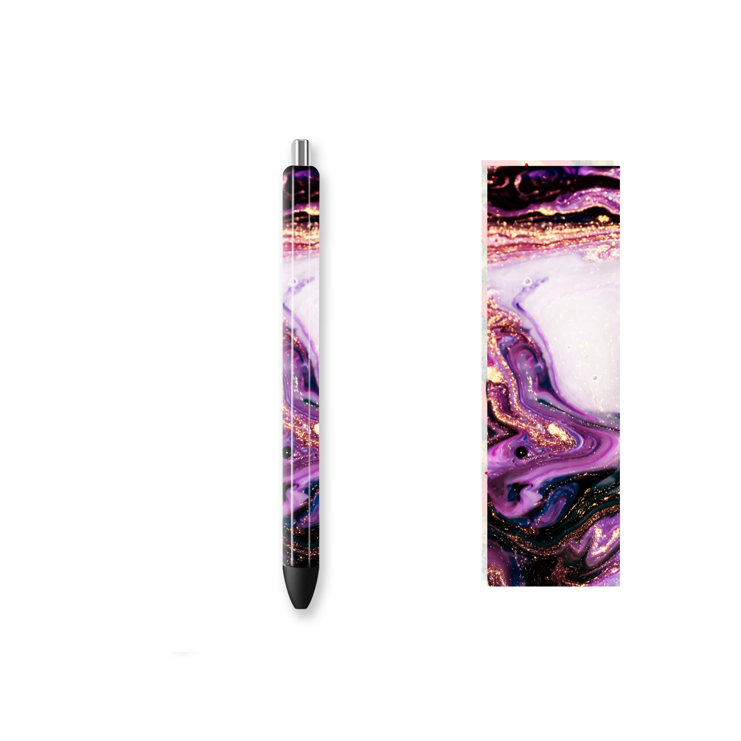 Pen Wrap Vinyl Prints - Purple Marble Alcohol Ink - P100033 - Cutey K Blanks