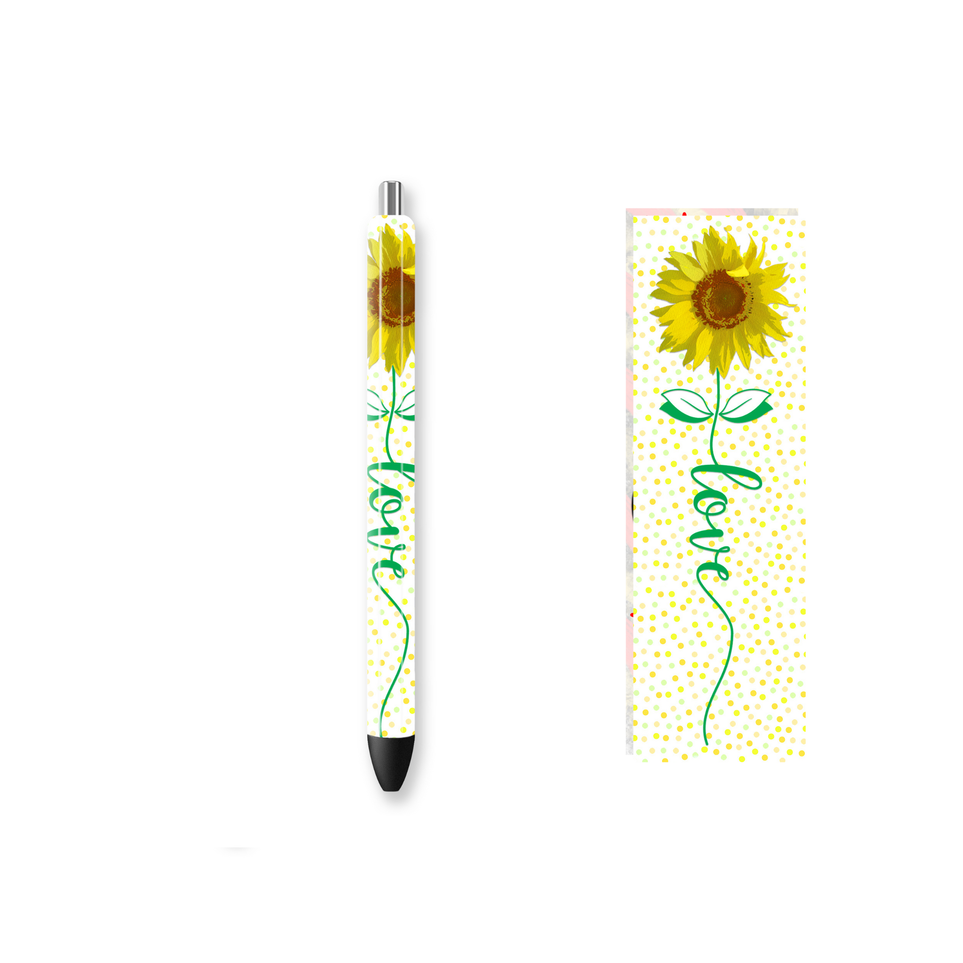 Pen Wrap Vinyl Prints - Sunflower Love - P100051 - Cutey K Blanks