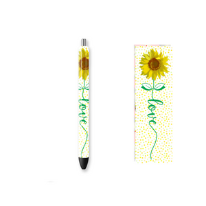 Pen Wrap Vinyl Prints - Sunflower Love - P100051 - Cutey K Blanks
