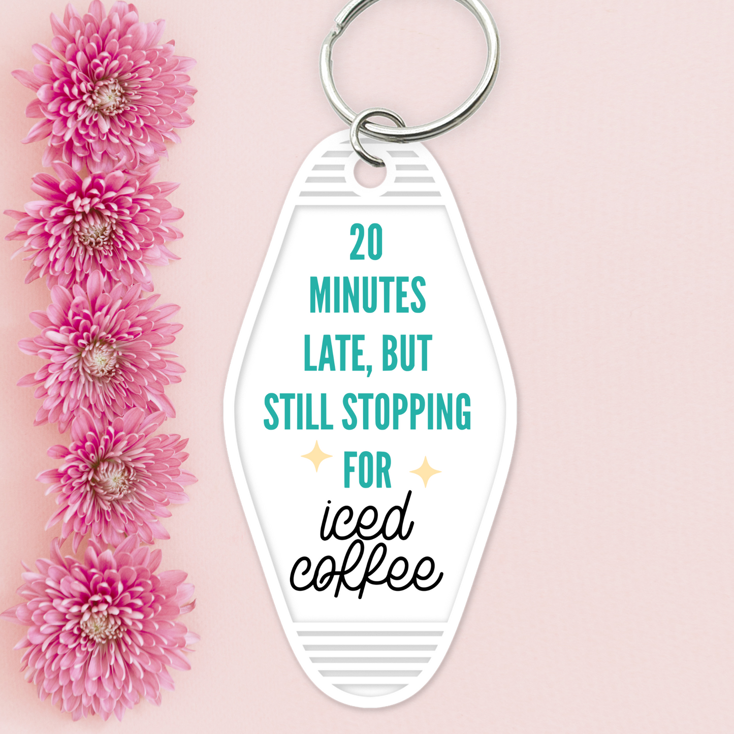 UV DTF Motel Keychain - Stop for Ice Coffee - UVDTFKEY001