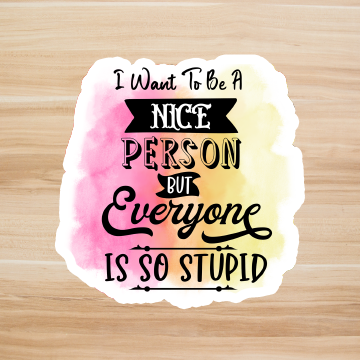 Decals, Stickers, HTV  - I want to be a nice person  -  DS100116 - Cutey K Blanks