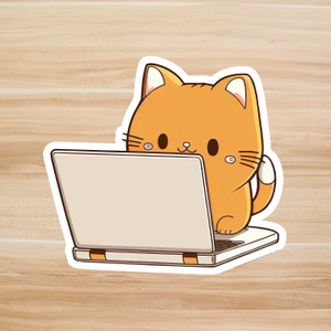 Decals, Stickers, HTV  - Cute Cat -  DS100147 - Cutey K Blanks