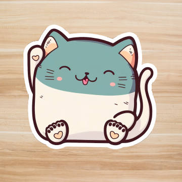 Decals, Stickers, HTV  - Cute Cat -  DS100153 - Cutey K Blanks