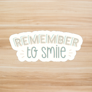 Decals, Stickers, HTV  - Remember to smile -  DS100176 - Cutey K Blanks