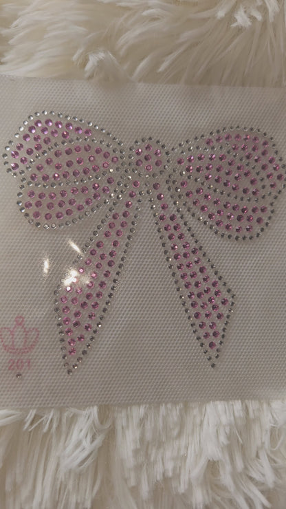 Rhinestone Apparel Transfer: Pink Bow