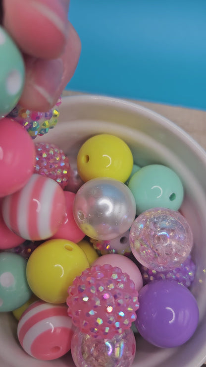 Acrylic Bubble Gum Beads Spring Mix (50)