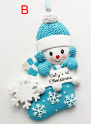 BUY-IN, CLOSING 1 SEPTEMBER: Resin Christmas Ornament: Baby Blue - Cutey K Blanks
