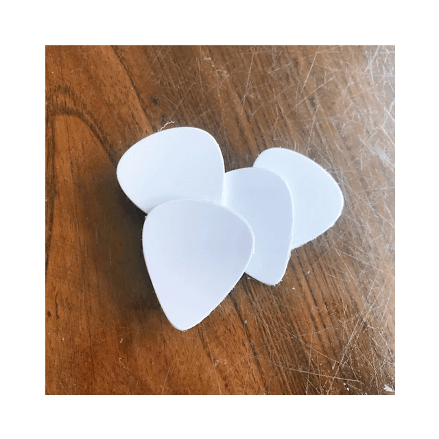 Aluminium Gloss White Sublimation Guitar Pick - Cutey K Blanks