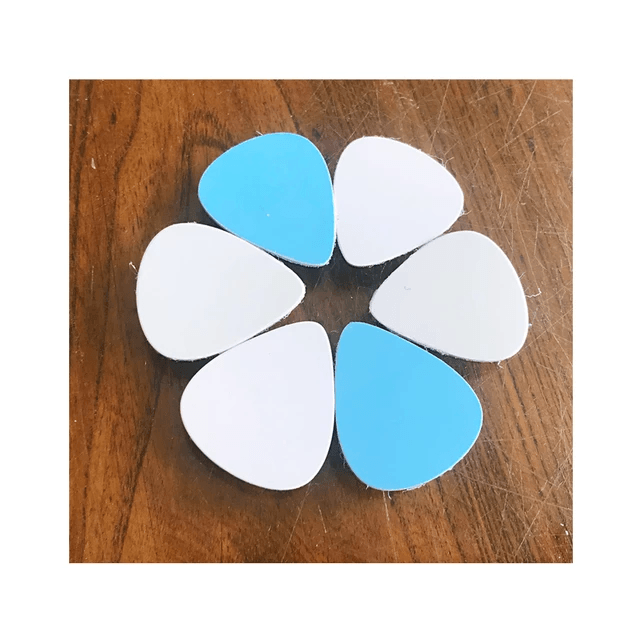 Aluminium Gloss White Sublimation Guitar Pick - Cutey K Blanks