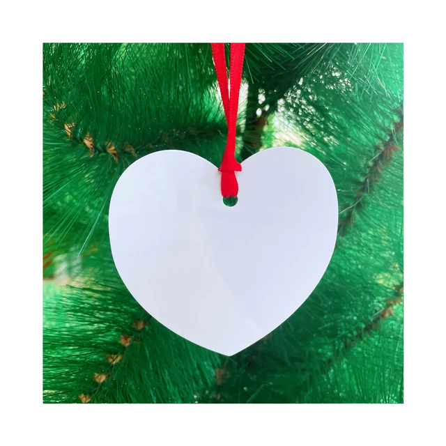 Aluminium Heart Sublimation Christmas Ornament - Cutey K Blanks