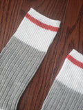 Sublimation Socks Grey with Red Stripe - Cutey K Blanks