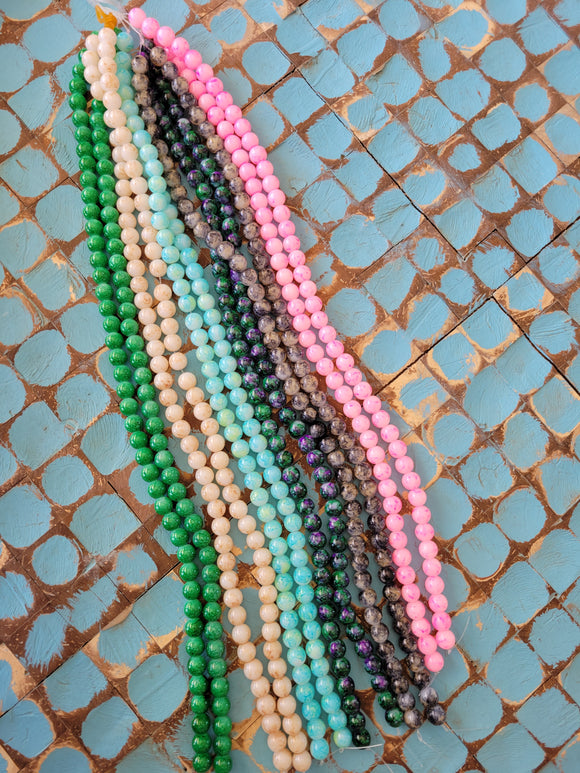 10mm Diameter Jade Flower Pattern Beads Set 2 - Cutey K Blanks