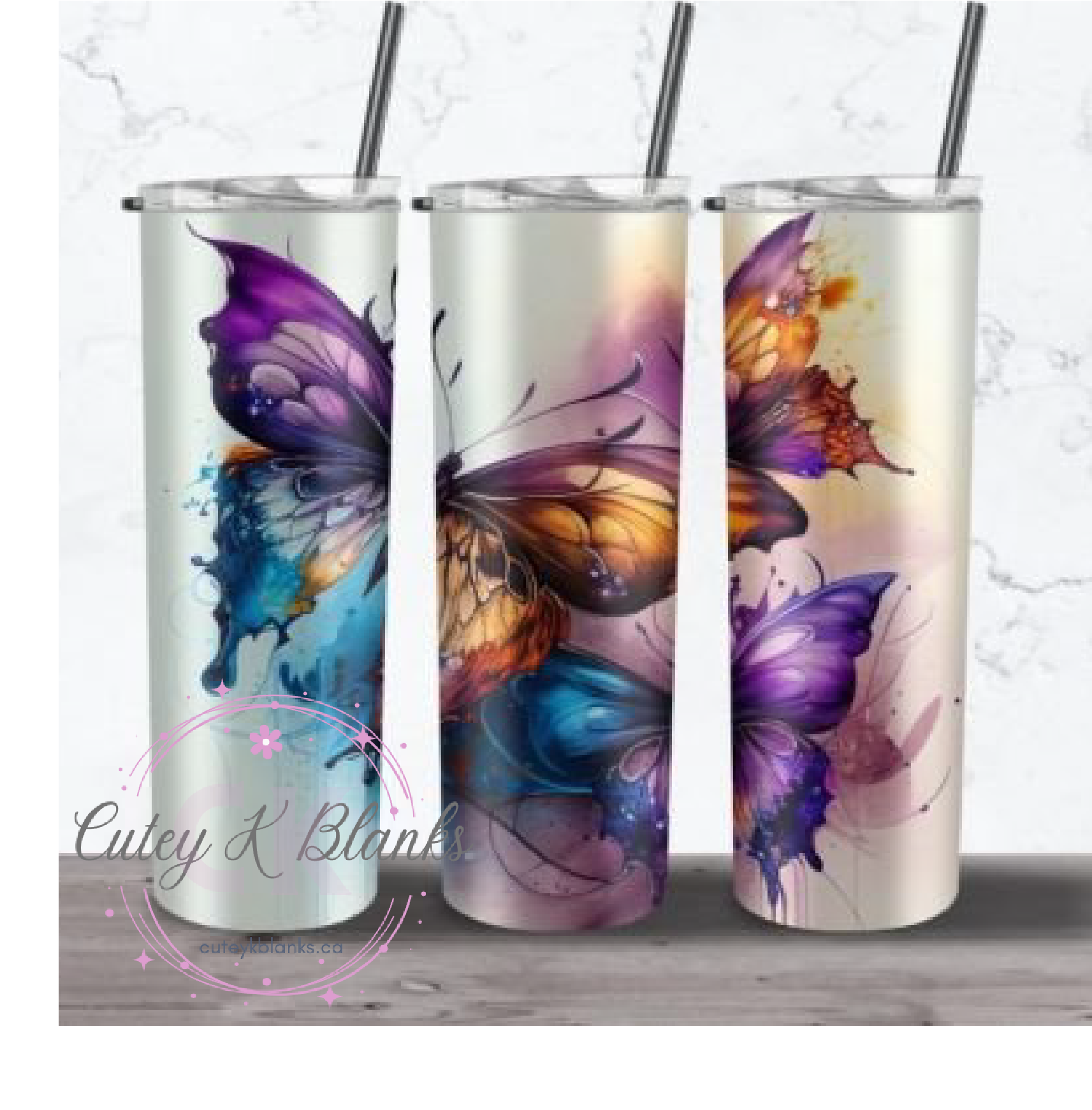 Tumbler Wraps  - Butterfly - TW100026 - Cutey K Blanks