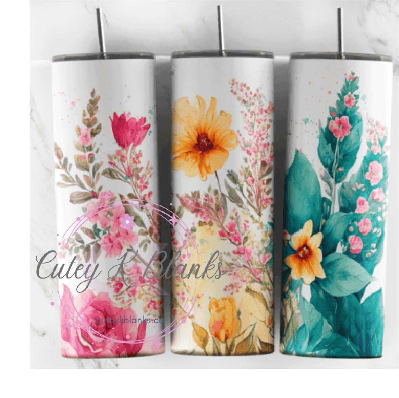 Tumbler Wraps  - Spring Flower - TW100028 - Cutey K Blanks