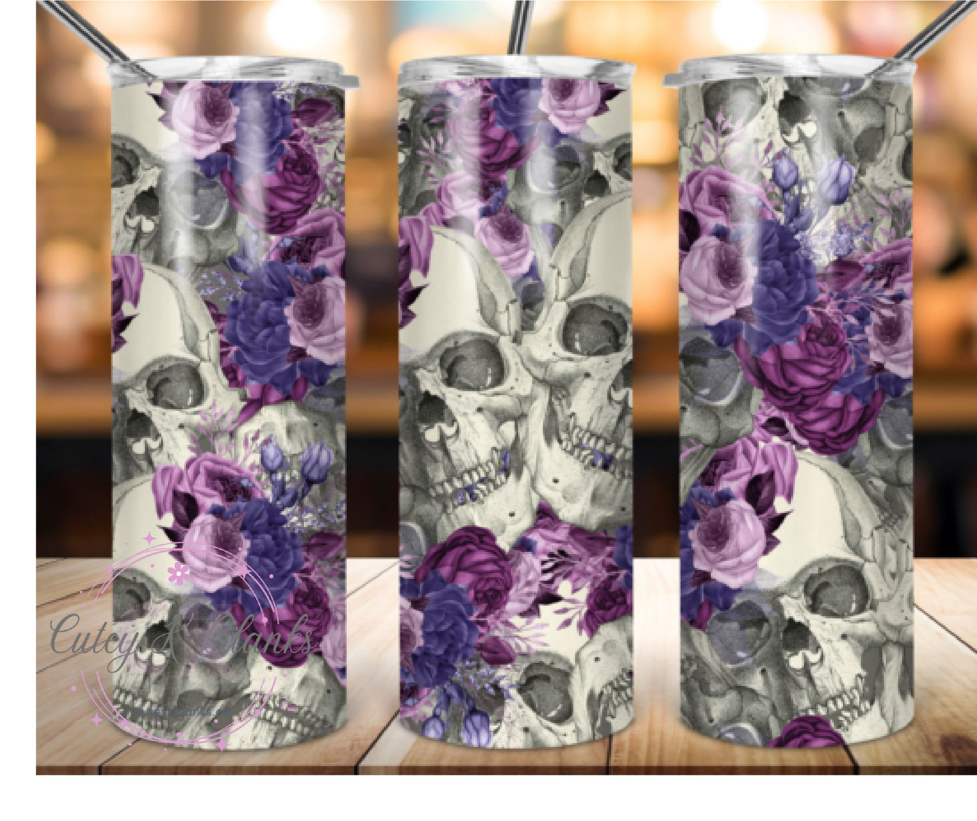 Tumbler Wraps  - Skulls - TW100038 - Cutey K Blanks