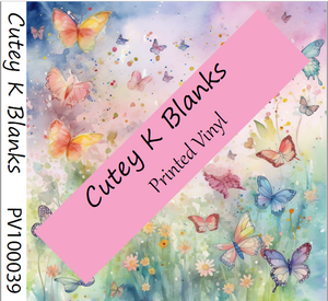 Printed Vinyl and HTV  - Whimsical Butterfly - PV100039 - Cutey K Blanks