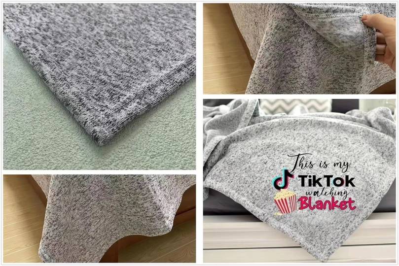 Grey Polyester Sublimation or HTV Sweater Blanket (3 sizes available) for Baby, Kids and Adults - Cutey K Blanks