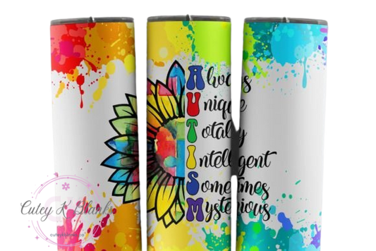 Tumbler Wraps  - Autism Colour Splash - TW100013 - Cutey K Blanks