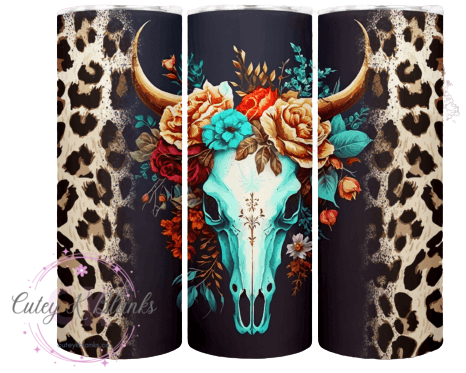 Tumbler Wraps  - Cow Skull Western - TW100018 - Cutey K Blanks