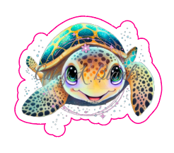 Decals & Stickers  - Turtle - DS100023 - Cutey K Blanks
