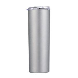 Sublimation 20oz Silver Steel Straight Tumbler with Slide Lid - Cutey K Blanks