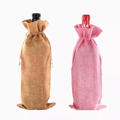 Burlap Wine Bags in 10 Colours - Cutey K Blanks