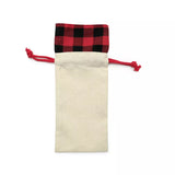 Christmas Buffalo Plaid Wine Bags for Sublimation - Cutey K Blanks