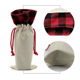 Christmas Buffalo Plaid Wine Bags for Sublimation - Cutey K Blanks