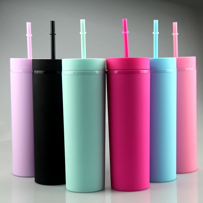 16oz Acrylic Matte Skinny Tumbler - Cutey K Blanks