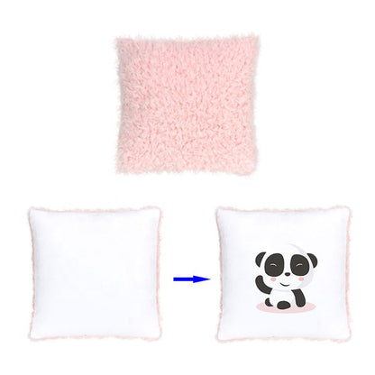Plush Sublimation Cushion Cover with Pink or Grey Plush - Cutey K Blanks