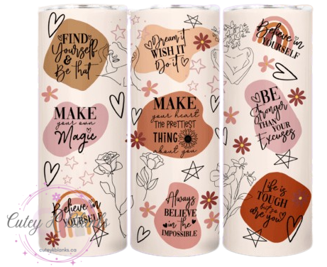 Tumbler Wraps  - Postive Affirmations- TW100004 - Cutey K Blanks