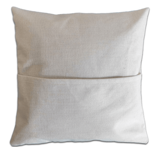 Beige Off White Textured Cushion Cover for Sublimation with Book Pocket - Cutey K Blanks